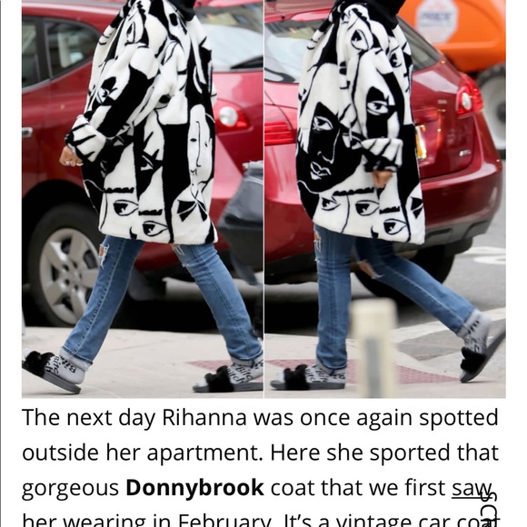 Vintage 80s L Faux Fur Faces Print Wrap Midi Coat - Picture 13 of 16